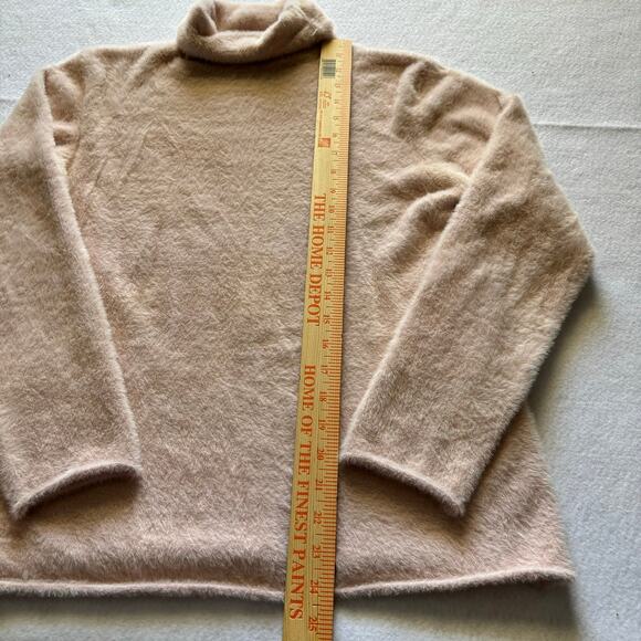 Joy Joy VERY SOFT Light PInk Furry Turtleneck Sweater Size M/L Cozy - Picture 2 of 8